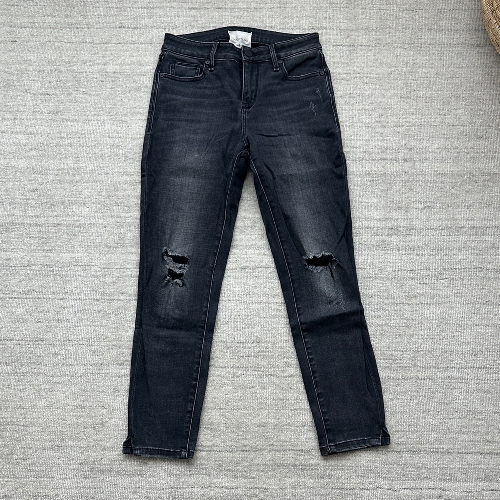 Habitual Black Slim Straight Leg Ripped Jeans - Women's
